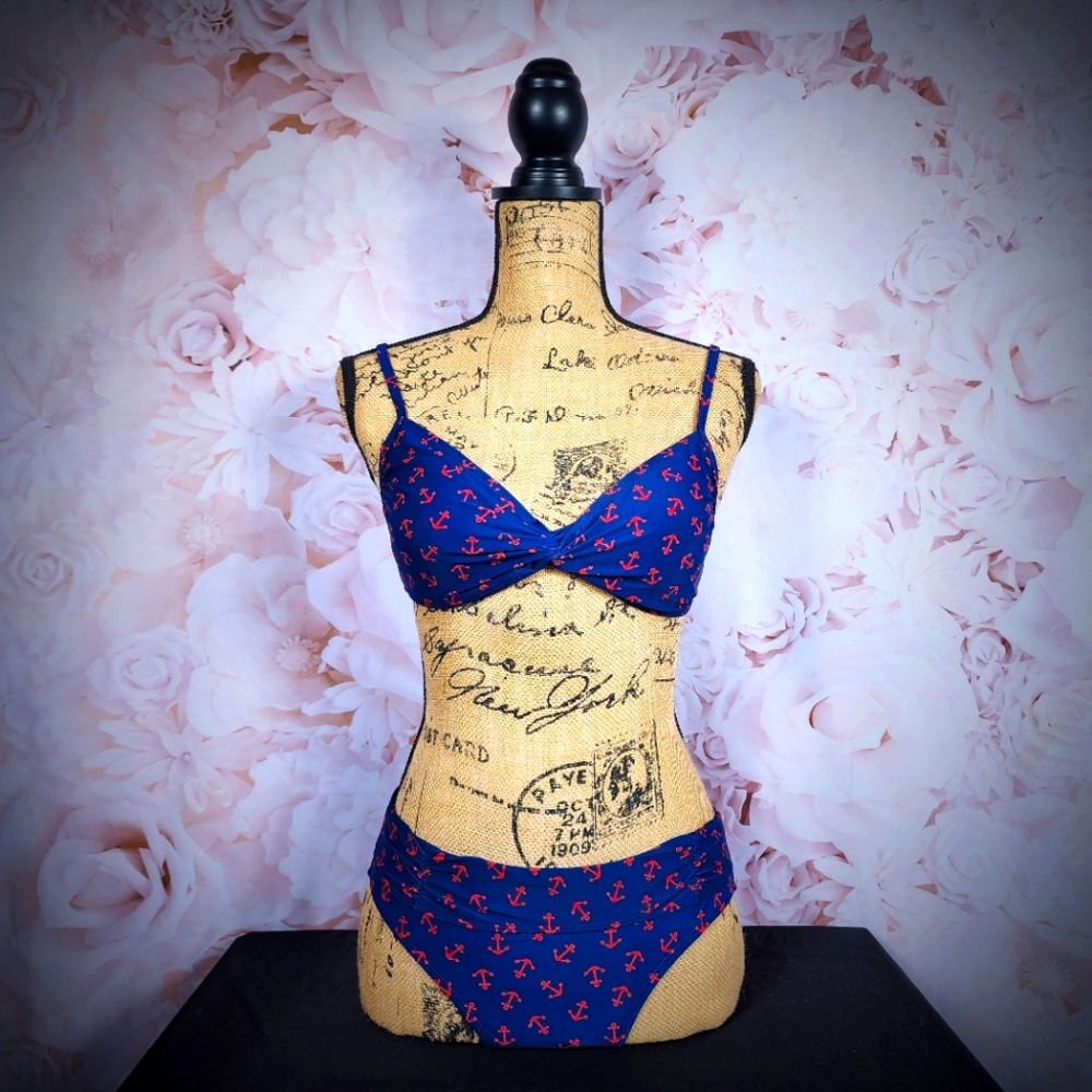 Nautical Twist Top Wireless Bikini Set